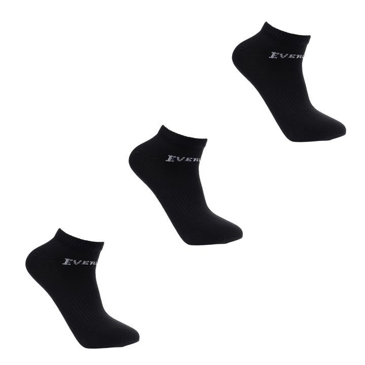 Everlast Women's Black 3 Pack Trainer Socks in Size 4 -8, Sports Direct