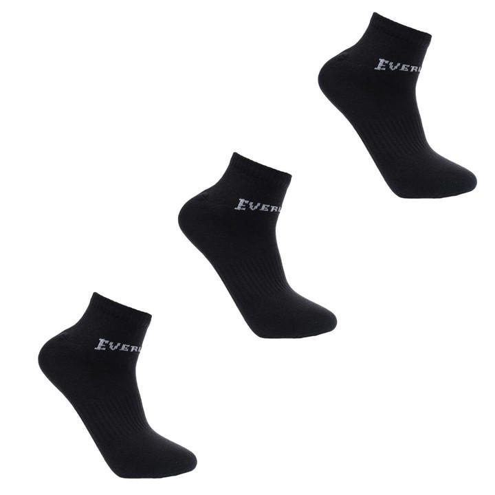 Everlast Men's Black 3 Pack Trainer Socks in Size 7 - 11, Sports Direct