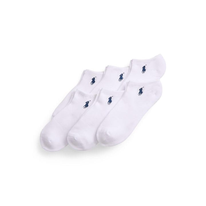 Polo Ralph Lauren Women's White 6 Pack Trainer Socks, Sports Direct