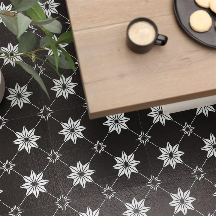 Floor Pops  White Self Adhesive Vinyl Floor Tiles Rigel in Size 1.86 SQM, Sports Direct