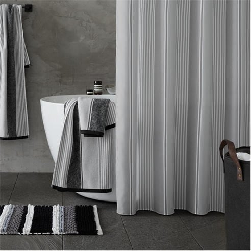 Catherine Lansfield - Textured Stripe Shower Curtain