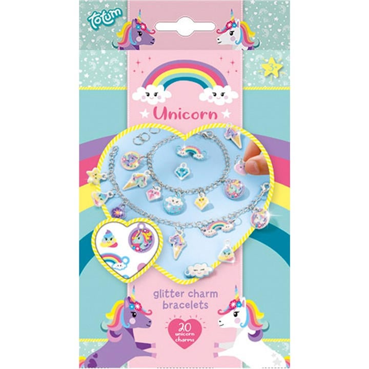 Totum Unisex Kids Multi Unicorn Puffy Charm Bracelets
