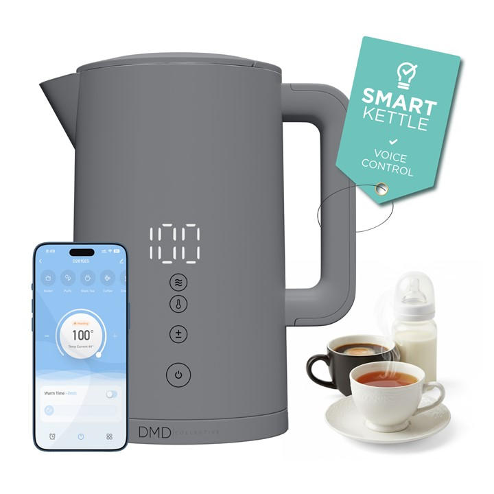 Dmd Collective Grey Digital Smart Kettle, App Operated With Alexa in Size 1.5L, Sports Direct