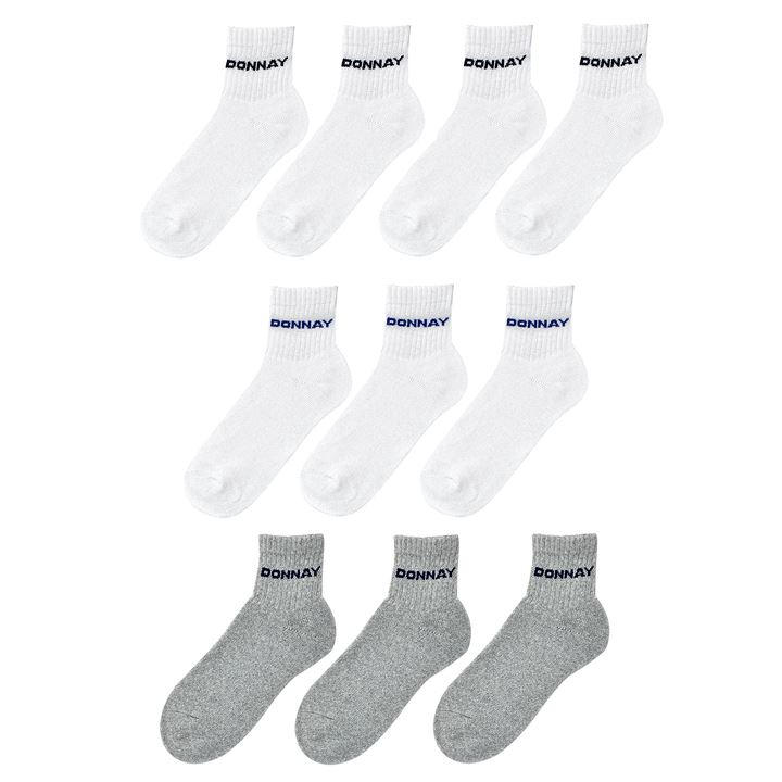 Donnay  Kids White 10 Pack Quarter Socks  in Size C8 - C13, Sports Direct