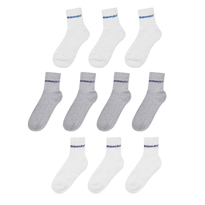Donnay  Kids  10 Pack Quarter Socks  in Size 1 - 6, Sports Direct