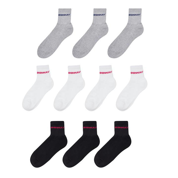 Donnay  Kids  10 Pack Quarter Socks  in Size 1 - 6, Sports Direct