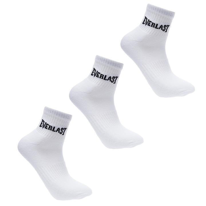 Everlast Women's White Quarter Sock 3 Pack in Size 4 -8, Sports Direct