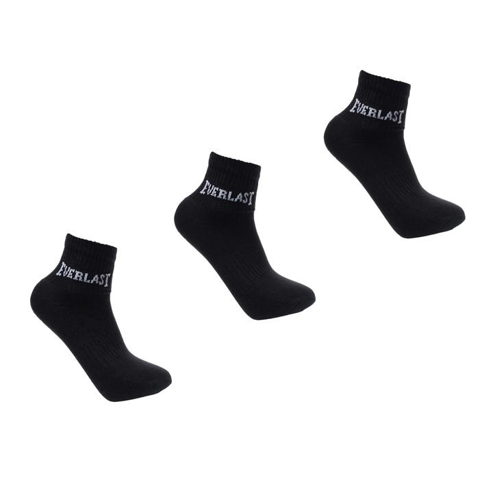 Everlast Women's Black Quarter Sock 3 Pack in Size 4 -8, Sports Direct