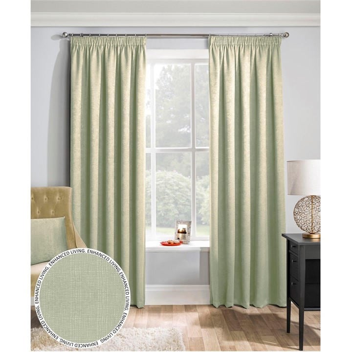 Enhanced Living  Green Matrix Thermal Blockout Tape Top Curtain in Size 45x54, Sports Direct