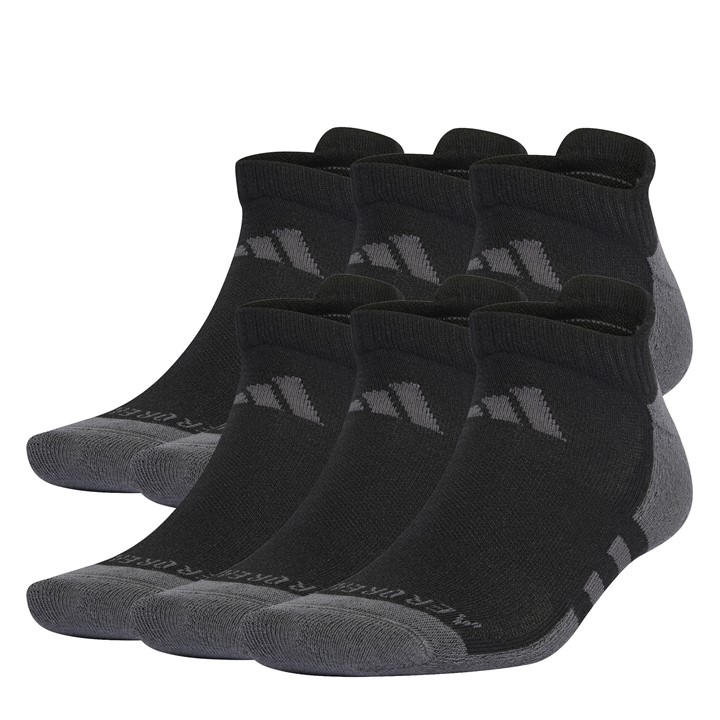 Adidas Unisex Kids Black Aeroready Low-Cut 6 Pair Socks Juniors Size 1