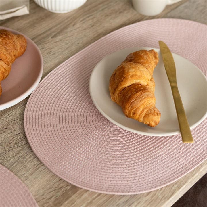 D C Fix  Pink Wipe Clean Oval Weave Placemats Blush in Size 29 X 44CM, Sports Direct