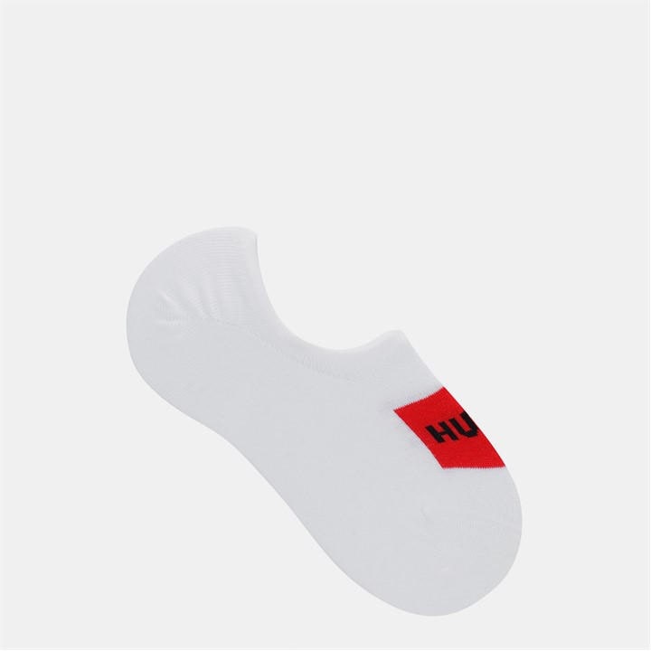 Hugo Women's White 2 Pack Invisible Logo Detail Socks Size 4