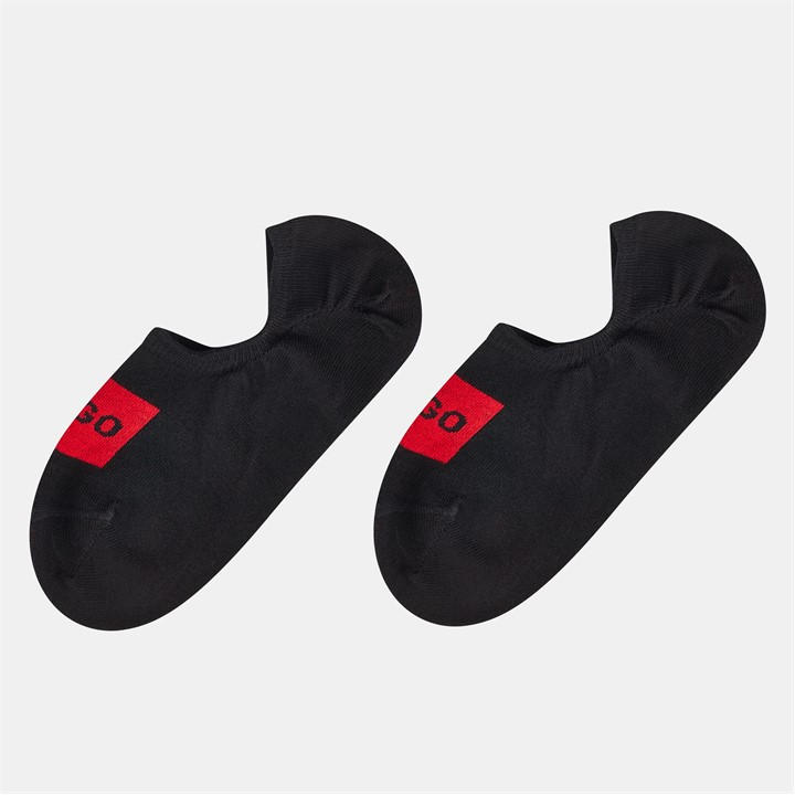 Hugo Women's Black 2 Pack Invisible Logo Detail Socks Size 2.5