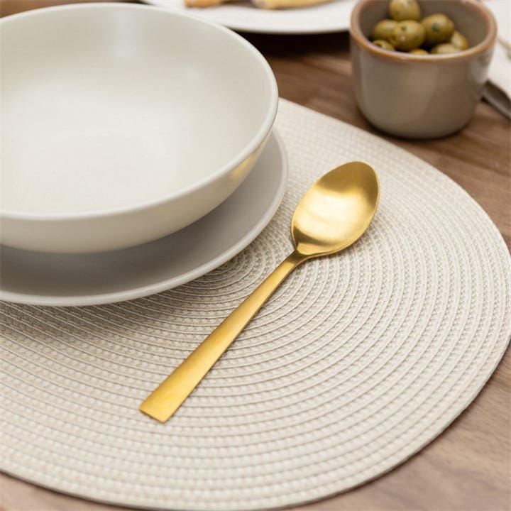 D C Fix  Brown Wipe Clean Oval Weave Placemats Almond in Size 29 X 44CM, Sports Direct