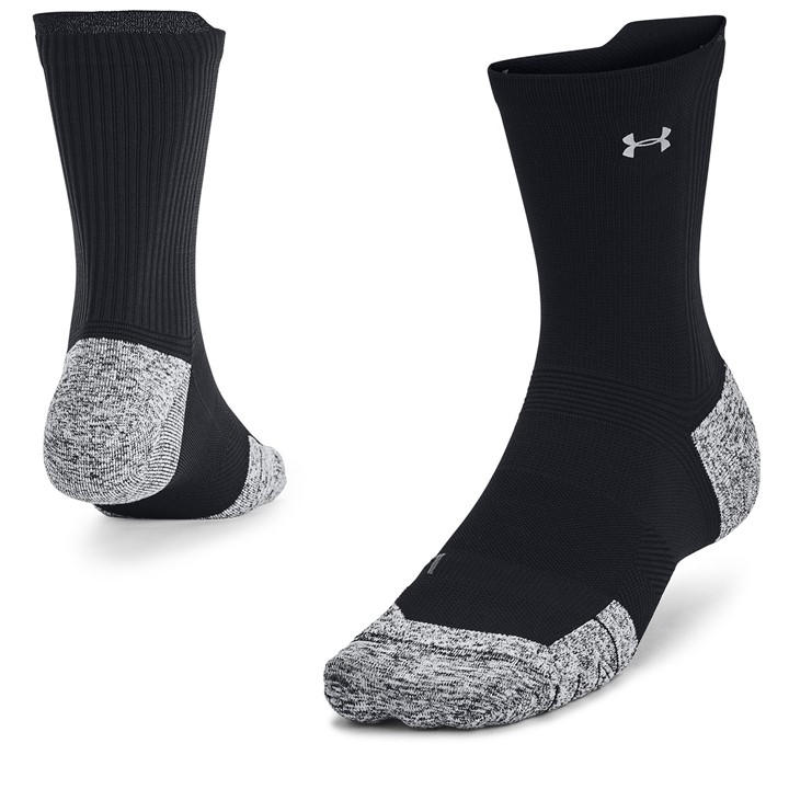 Under Armour  Black  Run Cushion Mid Crew Sock in Size 7 - 11, Sports Direct