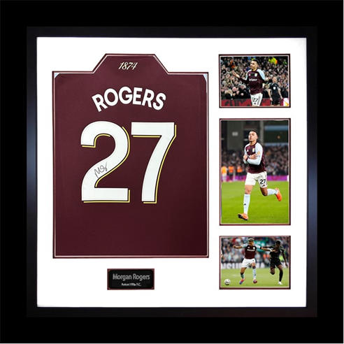 The Fan Cave - Morgan Rogers Signed Aston Villa Euro Shirt Elite