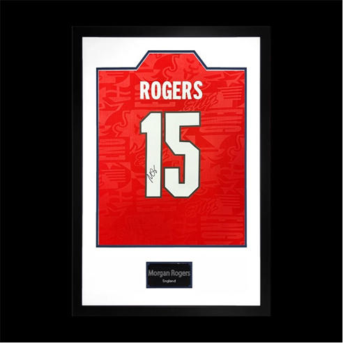 The Fan Cave - Morgan Rogers Signed England Away Shirt Premium