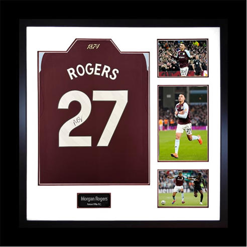The Fan Cave - Morgan Rogers Signed Aston Villa Prem Shirt Elite