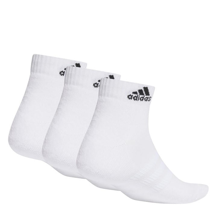 Adidas Men's White Cushioned Sportswear Ankle Socks 3 Pairs in Size 12+, Sports Direct