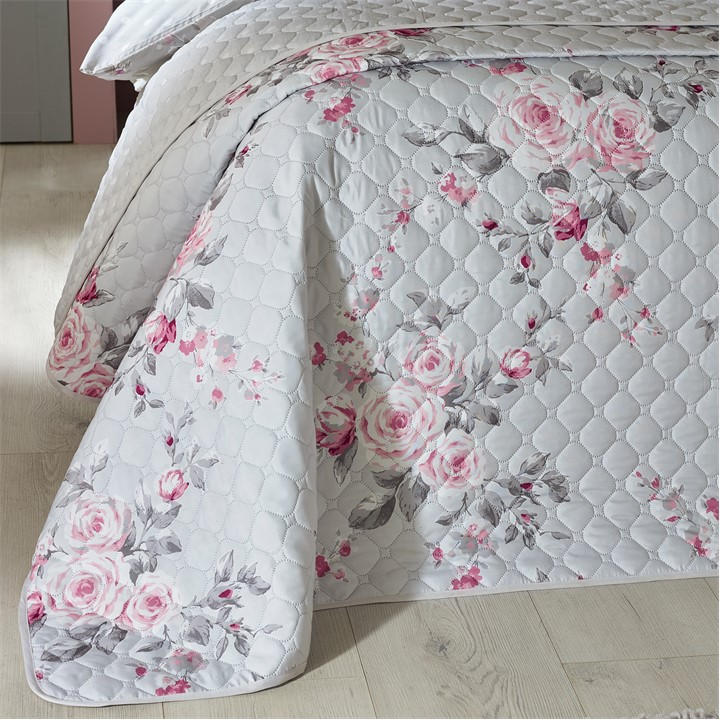 Catherine Lansfield Canterbury Bedspread Throw In Grey - Image 4