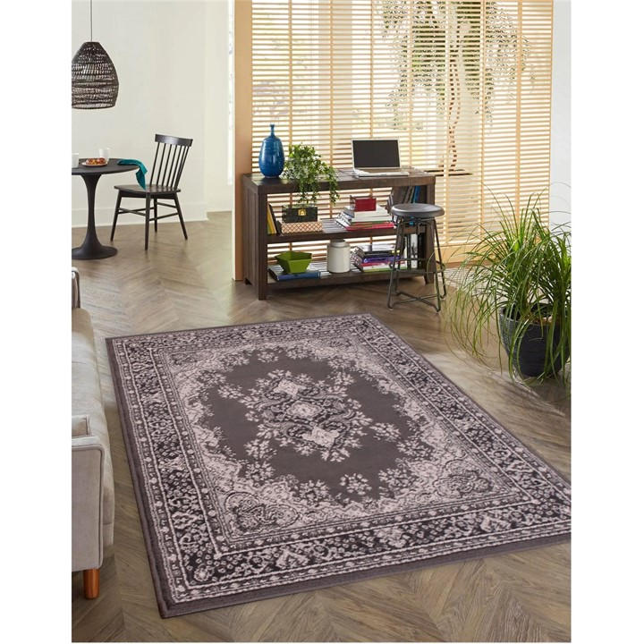 Rugstyle  Grey Traditional Poly Lancashire in Size 70x200cm, Sports Direct