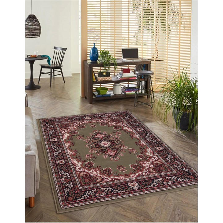 Rugstyle  Green Traditional Poly Lancashire in Size 120x160cm, Sports Direct
