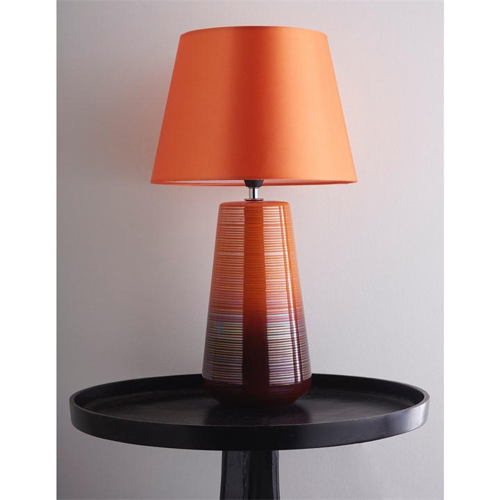 K Living  Orange Canada Ceramic Table Lamp & Matching Shade, Sports Direct