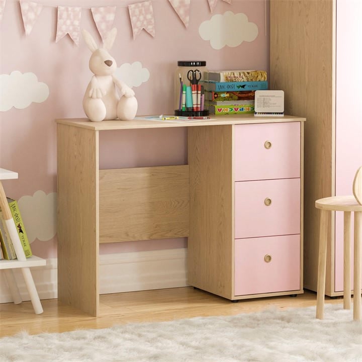 Lassic  Pink  Vida Neptune 3 Drawer Desk, Sports Direct