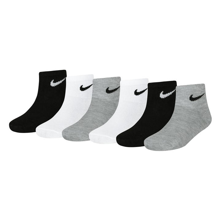 Nike  Kids Grey 6 Pack Of Trainer Socks  in Size C3 - C7, Sports Direct