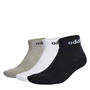 M.Grey/Wht/Blk - adidas - Linear Ankle Cushioned Socks