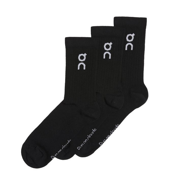 On  Black Logo Sock 3-Pack in Size S, Sports Direct