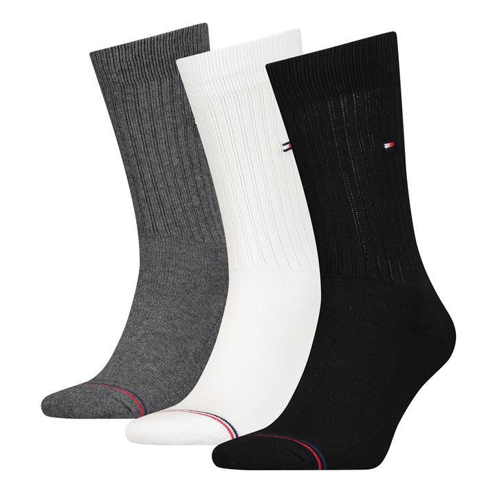Tommy Hilfiger Men's Multi Hilfiger Bodywear Sports 3 Pack Crew Socks Size 7