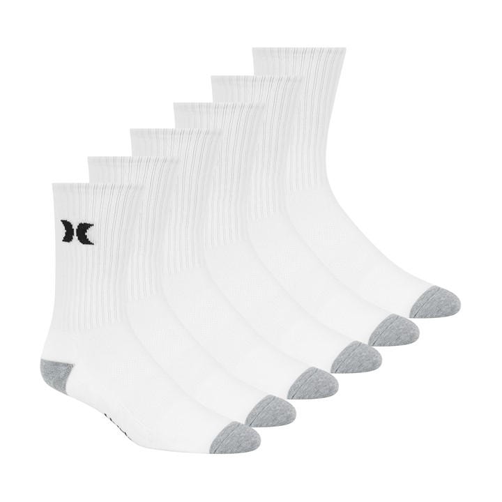 Hurley Men's  6Pk Crew Sock in Size 7 - 11, Sports Direct