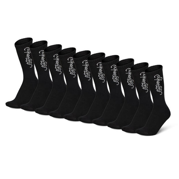 Black - Ed Hardy - Men's Geralt 10 Pack Crew Socks