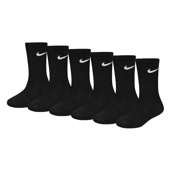 Nike 6 Pack of Crew Socks Infants - Black