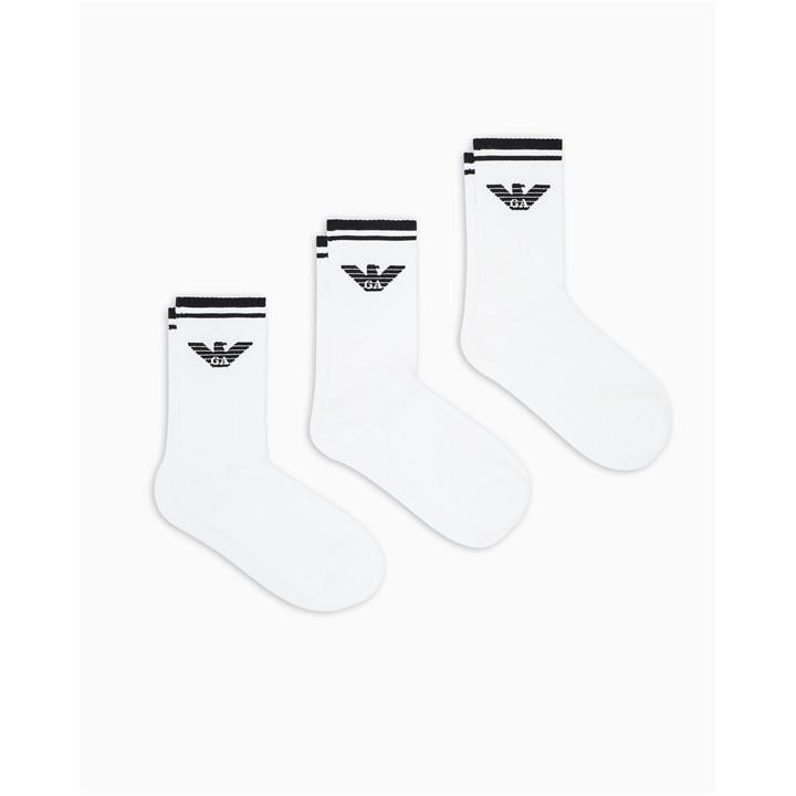 Emporio Armani Men's White Crew Socks in Size 6 - 12 Months, Sports Direct
