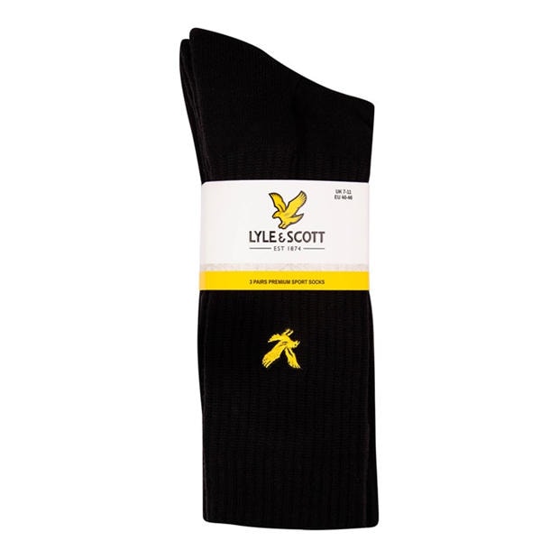 Black - Lyle and Scott - Men's Crew Socks