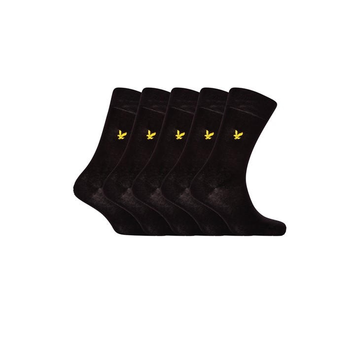 Lyle And Scott Men's Black Liam Pack Crew Socks, Sports Direct