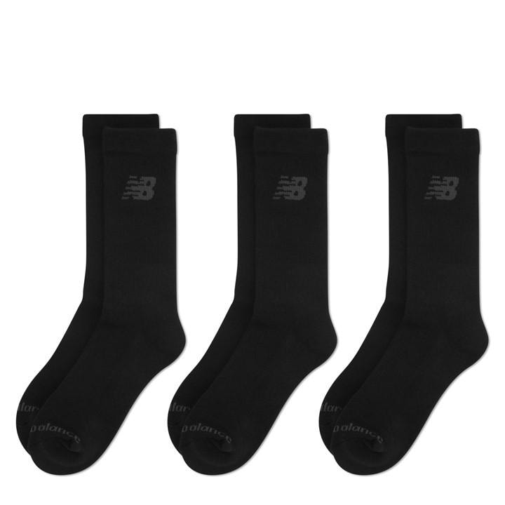New Balance  Black Crew Socks 3 Pack in Size 7 - 11, Sports Direct