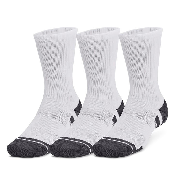 Under Armour  White Ua Performance Tech 3-Pack Crew Socks in Size 6 - 12 Months, Sports Direct