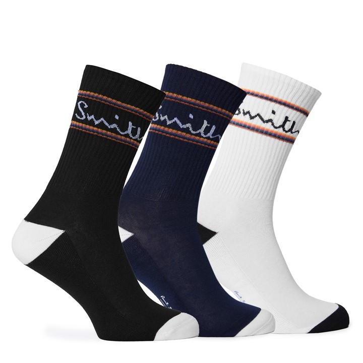 Paul Smith Men's Black 3 Pack Crew Socks, Sports Direct