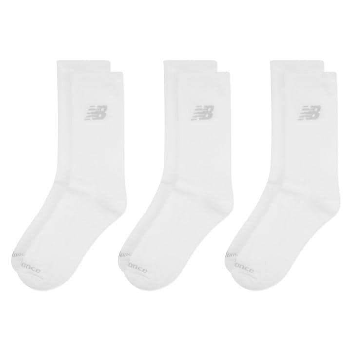 New Balance  Kids White Kids 3 Pack Of Crew Socks in Size C8 - C13, Sports Direct