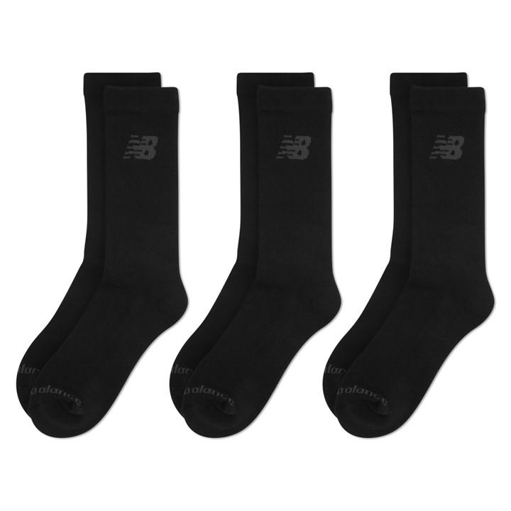New Balance  Kids Black Kids 3 Pack Of Crew Socks in Size C8 - C13, Sports Direct