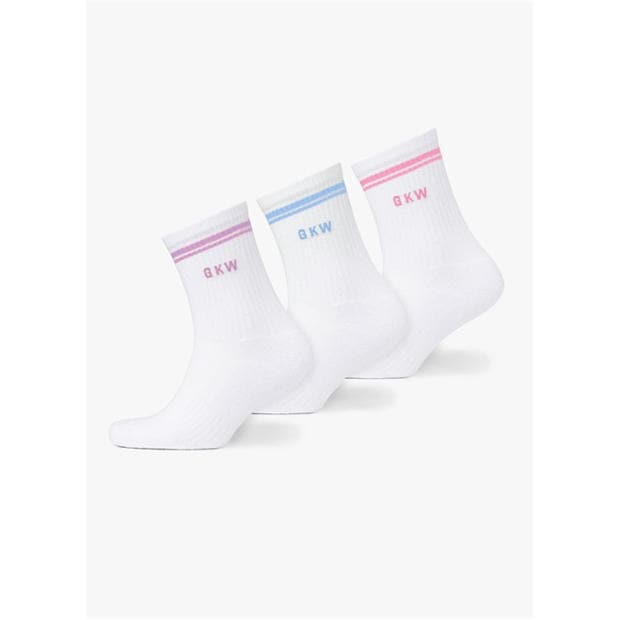 Pink/Hycth/Blue - Gym King - GKW Tipping Crew Sock (3PK) - Carnation Pink/Hyacinth/Blue Cotton