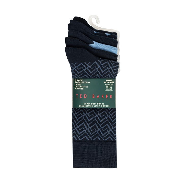 Ted Baker Men's Blue Formal Crew Socks in Size 7 - 11, Sports Direct