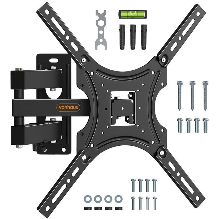 Vonhaus  Black 24-55 Inch Full Motion Tilt & Swivel Tv Bracket, Sports Direct