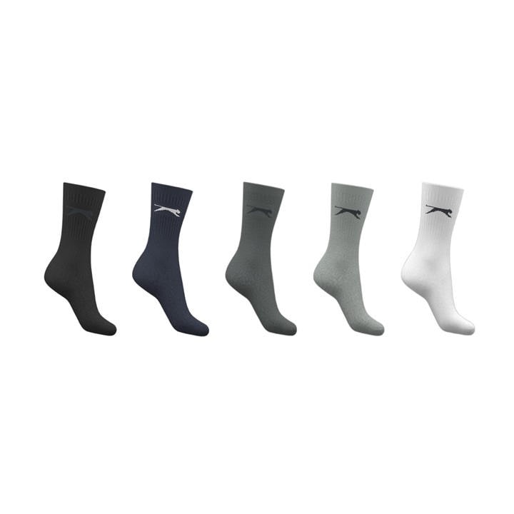 Slazenger Boys White Crew Socks 5 Pack Childs Size C8 - C13