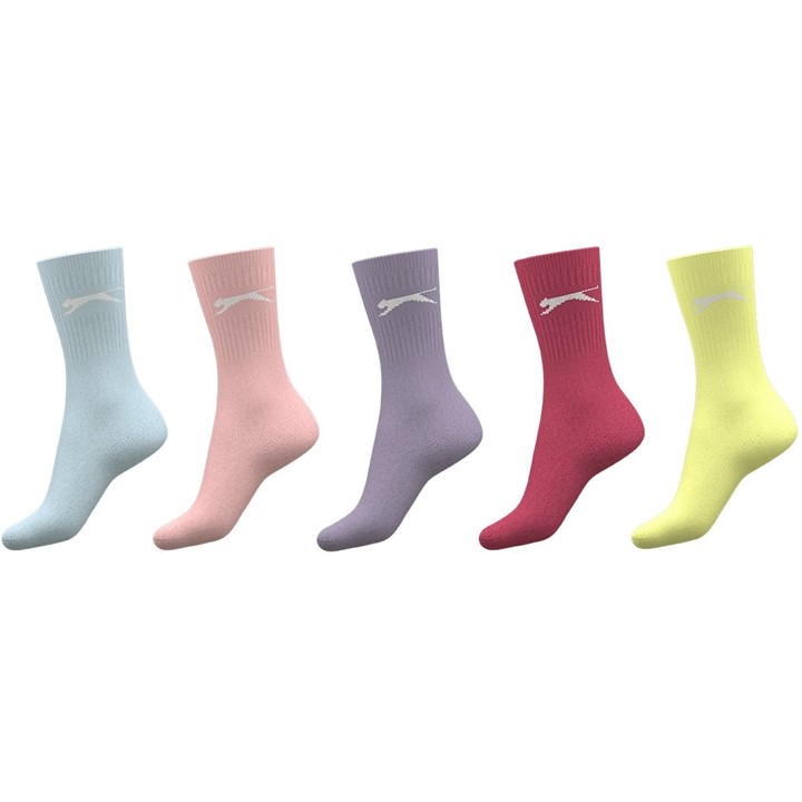 Slazenger Boys  5 Pack Crew Socks  in Size 1 - 6, Sports Direct