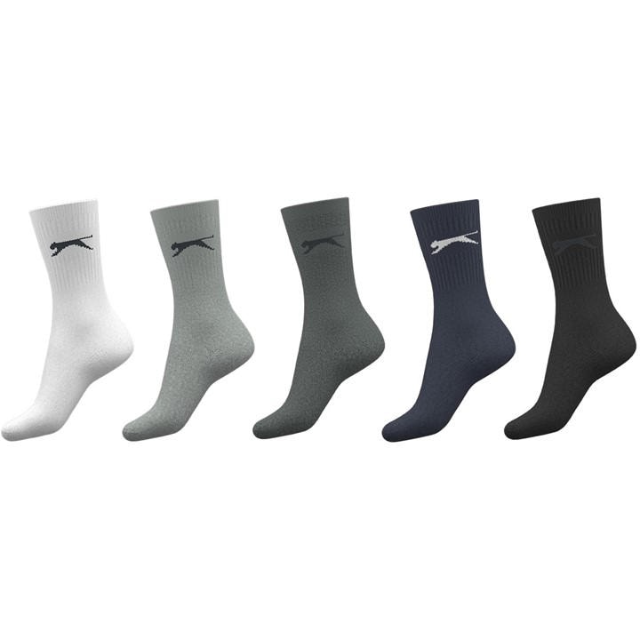 Slazenger Boys  5 Pack Crew Socks  in Size 1 - 6, Sports Direct