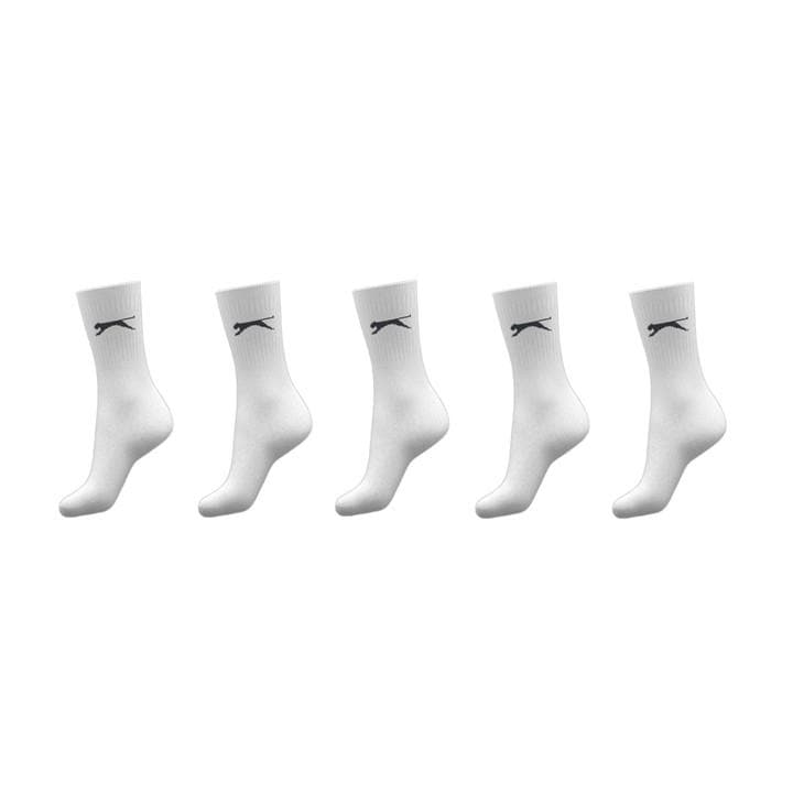 Slazenger Women's White 5 Pack Crew Socks in Size 4 -8, Sports Direct